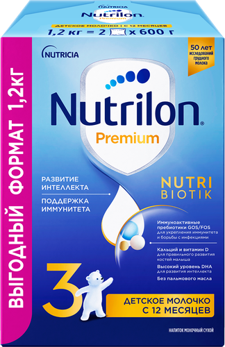 Молочко детское NUTRILON Premium 3, с 12 месяцев, 2х600г, детальное фото