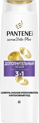Шампунь-бальзам для тонких волос PANTENE Дополнительный объем 3в1, 360мл, детальное фото