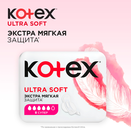 Прокладки KOTEX Ultra Soft Super, 16шт, картинка