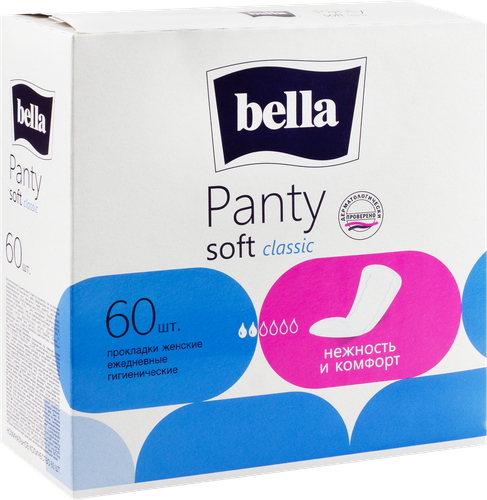 Прокладки ежедневные BELLA Panty Soft Classic, 60шт, крупный план