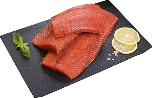 Нерка слабосоленая филе на коже ЛЕНТА FRESH, весовая, картинка
