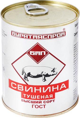 Свинина тушеная БУРЯТМЯСОПРОМ высший сорт, ГОСТ, 338г, картинка