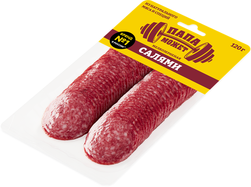 Колбаса сырокопченая ПАПА МОЖЕТ Салями мелкозерненая, нарезка, 120г, картинка