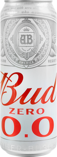 Напиток пивной светлый безалкогольный BUD светлый пастеризованный, не более 0,5%, ж/б, 0.45л, картинка