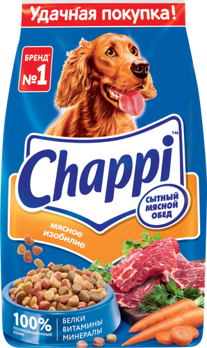 Корм сухой для собак Chappi Сытный мясной обед Мясное изобилией, 2.5кг, фотография