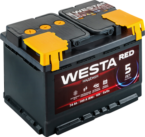 Батарея аккумуляторная WESTA RED 6СТ-74, обратная полярность, фото
