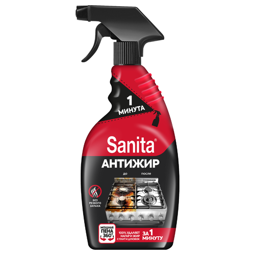 Средство для чистки кухни SANITA 1 минута, 500мл, крупный план