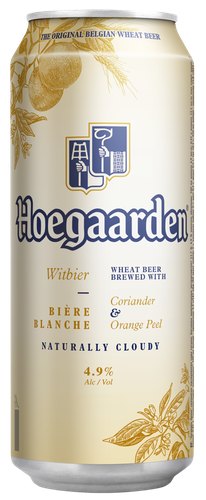 Напиток пивной HOEGAARDEN Wit blanche белое нефильтрованный 
пастеризованный осветленный 4,9%, 0.45л, картинка