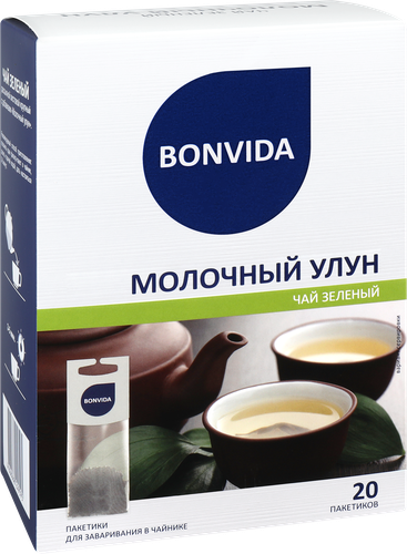 Чай зеленый BONVIDA Молочный Улун для заваривания в чайнике, 20пак, изображение