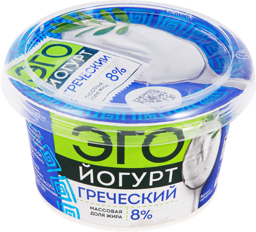 Йогурт ЭГО Греческий 8%, без змж, 180г, изображение