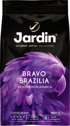 Кофе зерновой JARDIN Bravo Brazilia жареный, 1кг, фото