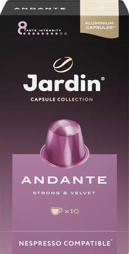 Кофе молотый в капсулах JARDIN Andante жареный, 10кап, вид