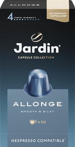 Кофе молотый в капсулах JARDIN Allonge жареный, 10кап, крупный план
