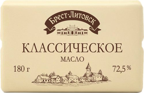 Масло сладкосливочное БРЕСТ-ЛИТОВСК Классическое несоленое 72,5%, без змж, 180г, фото