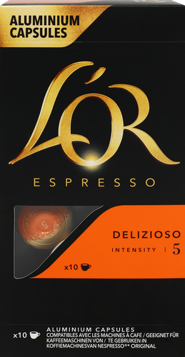 Кофе молотый в капсулах L’OR Espresso Delizioso натуральный жареный, 10шт, вид