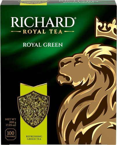 Чай зеленый RICHARD Royal Green Китайский байховый, 100пак, вид