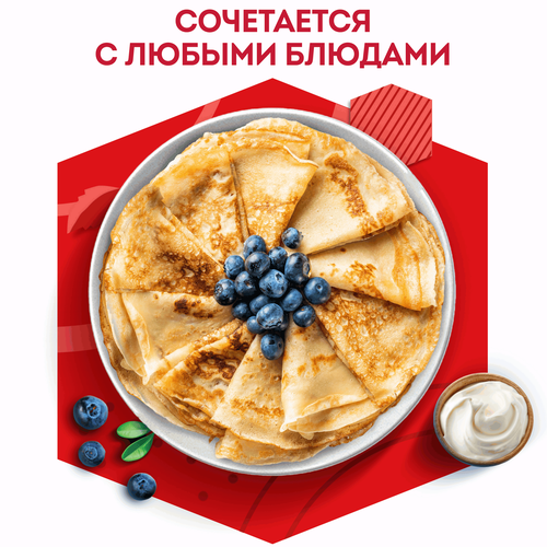 Сметана ДОМИК В ДЕРЕВНЕ 20%, без змж, 300г, крупный план