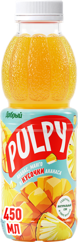 Напиток сокосодержащий ДОБРЫЙ Pulpy Ананас, манго, 0.45л, фото