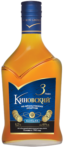 Коньяк КИНОВСКИЙ 3 года 40%, 0.25л, фотография