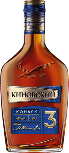 Коньяк КИНОВСКИЙ 3 года 40%, 0.25л, изображение