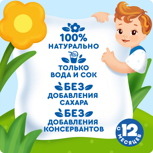 Напиток детский АГУША Яблоко-виноград вода с соком, с 12 месяцев, 300мл, вид