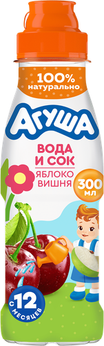Напиток детский АГУША Яблоко-вишня вода с соком, с 12 месяцев, 300мл, картинка