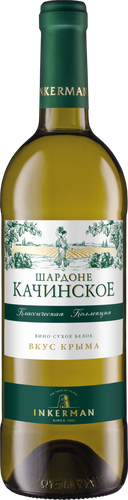 Вино INKERMAN Шардоне Качинское Крым Российское белое сухое, 0.75л, крупный план