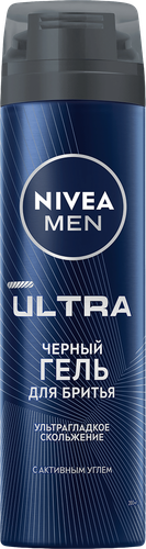 Гель для бритья NIVEA Men Ultra Черный с активным углем, 200мл, вид