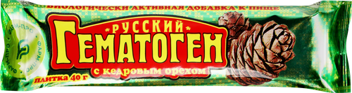 Гематоген РУССКИЙ с кедровым орехом, 40г, фотография