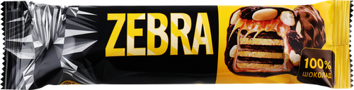 Вафли KDV Zebra с молочной шоколадной глазурью, 40г, изображение