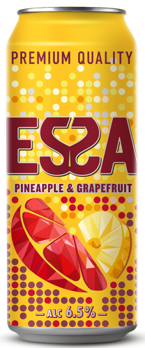 Напиток пивной светлый ESSA Pineapple&grapefruit светлый пастеризованный, 6,5%, ж/б, 0.45л, вид