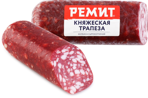 Колбаса сырокопченая РЕМИТ Княжеская Трапеза, весовая, фотография
