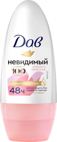Дезодорант-антиперспирант роликовый женский ДАВ Нежность лепестков, 50мл, крупный план