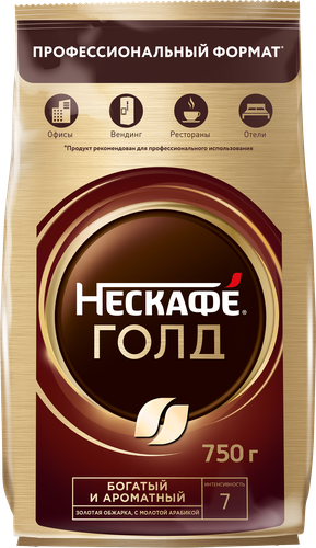Кофе растворимый с добавлением молотого НЕСКАФЕ Голд натуральный сублимированный, 750г, изображение