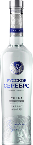 Водка РУССКОЕ СЕРЕБРО 40%, 0.5л, фотография