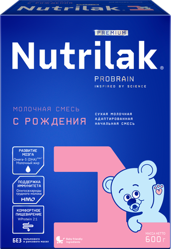 Смесь молочная NUTRILAK Premium 1, с 0 месяцев, 600г, изображение