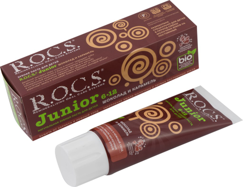 Зубная паста детская R.O.C.S. Junior Шоколад и карамель, 74г, картинка
