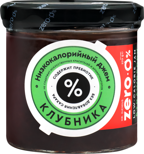 Джем низкокалорийный MR.DJEMIUS ZERO Клубника, без сахара, 270г, картинка