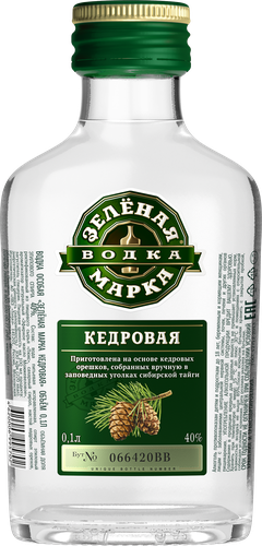 Водка ЗЕЛЕНАЯ МАРКА Кедровая Особая, 40%, 0.1л, картинка