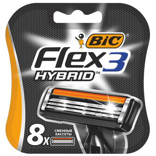 Кассеты для бритья BIC Flex 3 Hybrid, 8шт, фотография