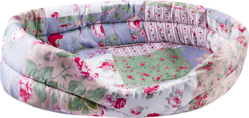 Лежак для животных ЛЕНТА 49x35x13см микрофибра, овальный, картинка
