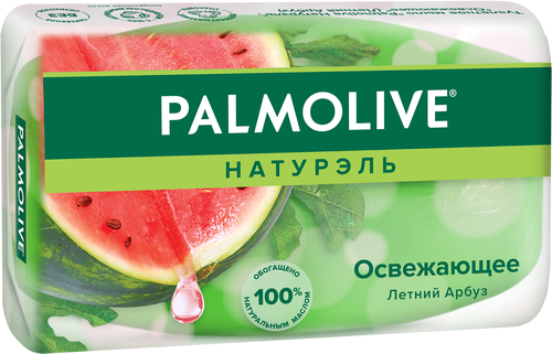 Туалетное мыло PALMOLIVE Натурэль Освежающее с летним арбузом, 90г, вид