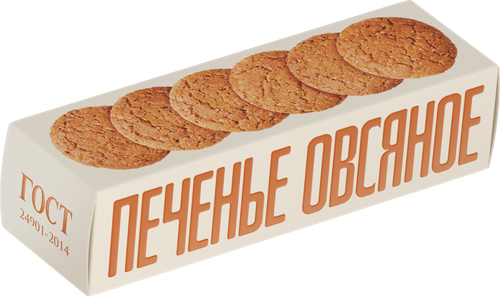 Печенье КП ПОЛЕТ овсяное Классическое на сливочном масле, 250г, изображение