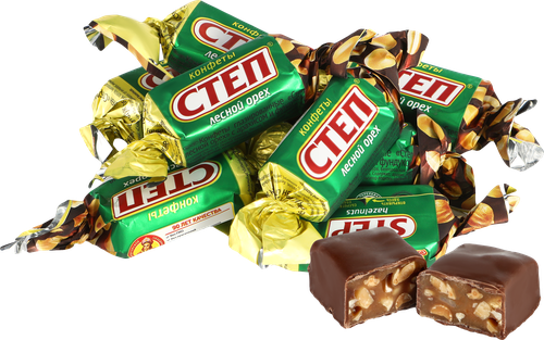 Конфеты СЛАВЯНКА Степ с арахисом и фундуком, весовые, фотография