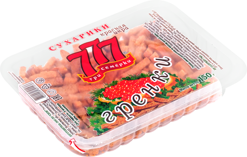 Гренки 777 со вкусом красной икры, 150г, фото