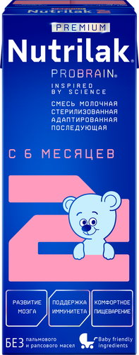 Смесь молочная NUTRILAK Premium 2 адаптированная, с 6 месяцев, 200г, крупный план