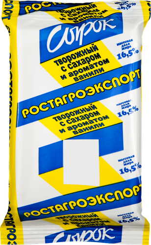 Сырок творожный РОСТАГРОЭКСПОРТ с ванилином 16,5%, без змж, 90г, фото