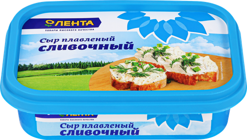 Сыр плавленый ЛЕНТА Сливочный 50%, без змж, 200г, детальное фото