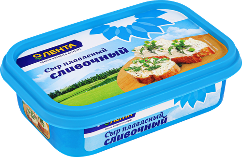 Сыр плавленый ЛЕНТА Сливочный 50%, без змж, 200г, вид