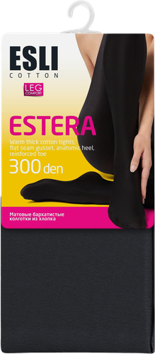 Колготки женские ESLI Estera 300 den, nero 5-XL, изображение